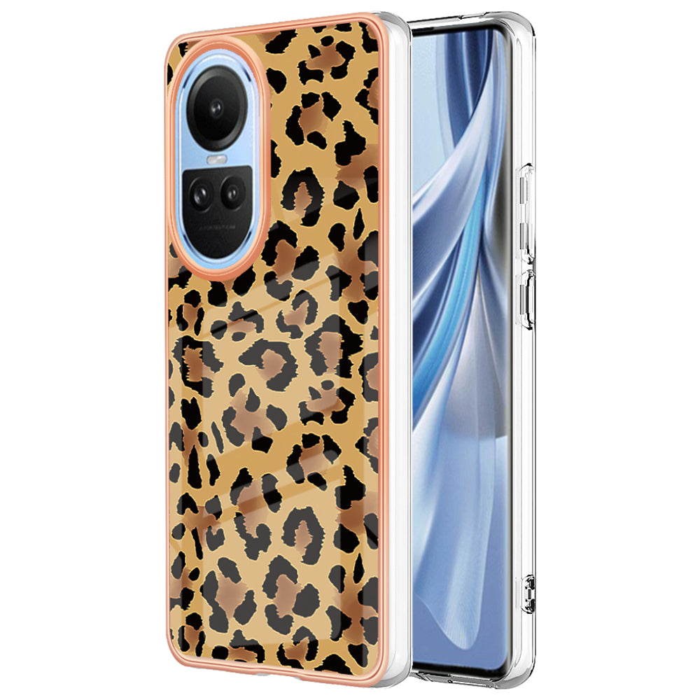 YB IMD Series-19 Style D Electroplating Cover for Oppo Reno10 5G (Global) IMD Pattern 2.0mm TPU Phone Case