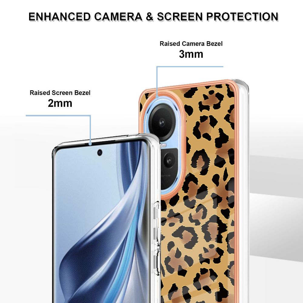 YB IMD Series-19 Style D Electroplating Cover for Oppo Reno10 5G (Global) IMD Pattern 2.0mm TPU Phone Case