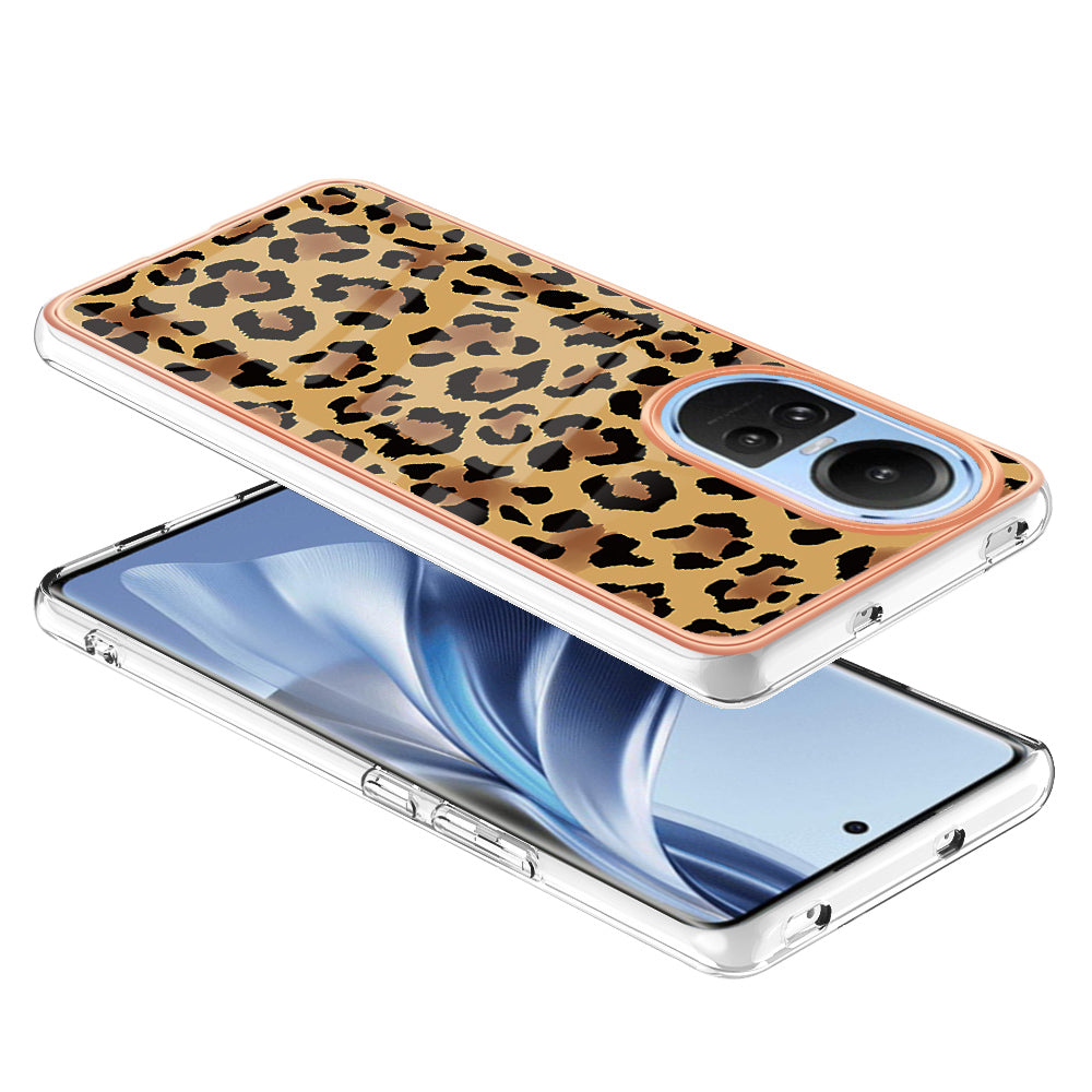 YB IMD Series-19 Style D Electroplating Cover for Oppo Reno10 5G (Global) IMD Pattern 2.0mm TPU Phone Case