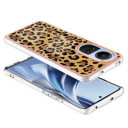 YB IMD Series-19 Style D Electroplating Cover for Oppo Reno10 5G (Global) IMD Pattern 2.0mm TPU Phone Case