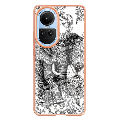 YB IMD Series-19 Style D Electroplating Cover for Oppo Reno10 5G (Global) IMD Pattern 2.0mm TPU Phone Case