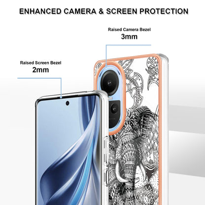 YB IMD Series-19 Style D Electroplating Cover for Oppo Reno10 5G (Global) IMD Pattern 2.0mm TPU Phone Case