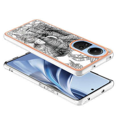 YB IMD Series-19 Style D Electroplating Cover for Oppo Reno10 5G (Global) IMD Pattern 2.0mm TPU Phone Case