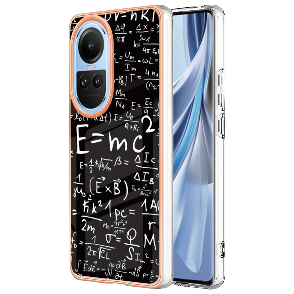 YB IMD Series-19 Style D Electroplating Cover for Oppo Reno10 5G (Global) IMD Pattern 2.0mm TPU Phone Case