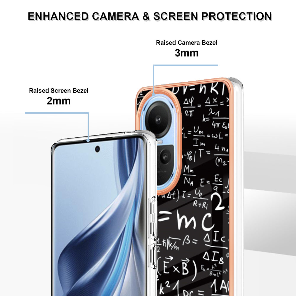 YB IMD Series-19 Style D Electroplating Cover for Oppo Reno10 5G (Global) IMD Pattern 2.0mm TPU Phone Case