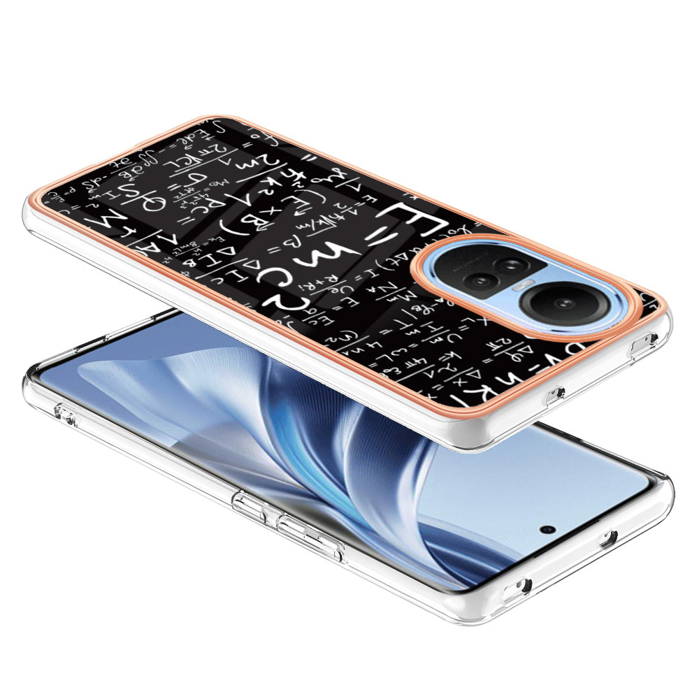 YB IMD Series-19 Style D Electroplating Cover for Oppo Reno10 5G (Global) IMD Pattern 2.0mm TPU Phone Case