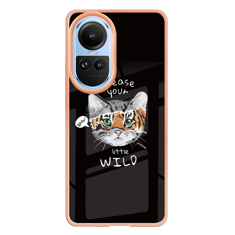 YB IMD Series-19 Style D Electroplating Cover for Oppo Reno10 5G (Global) IMD Pattern 2.0mm TPU Phone Case