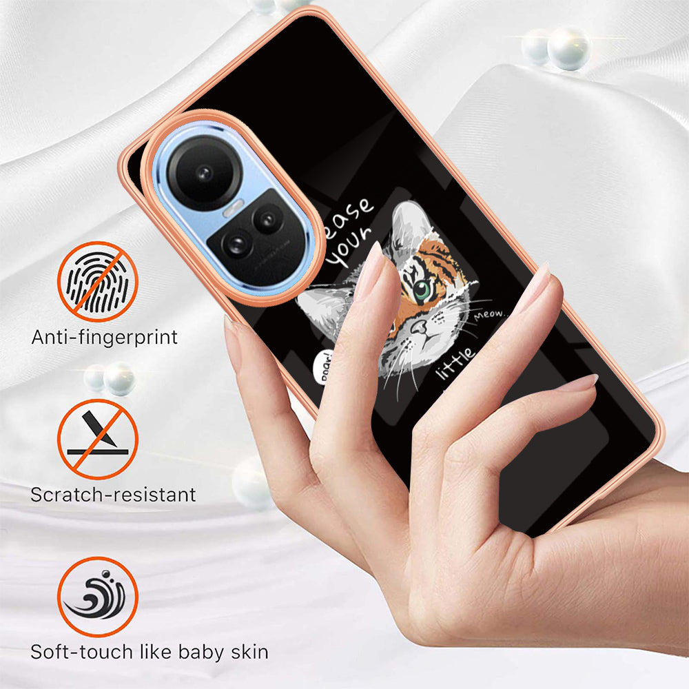 YB IMD Series-19 Style D Electroplating Cover for Oppo Reno10 5G (Global) IMD Pattern 2.0mm TPU Phone Case
