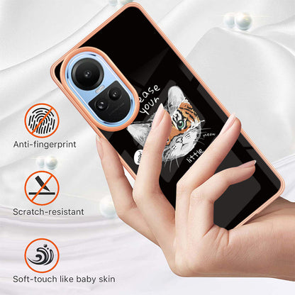 YB IMD Series-19 Style D Electroplating Cover for Oppo Reno10 5G (Global) IMD Pattern 2.0mm TPU Phone Case