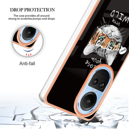 YB IMD Series-19 Style D Electroplating Cover for Oppo Reno10 5G (Global) IMD Pattern 2.0mm TPU Phone Case