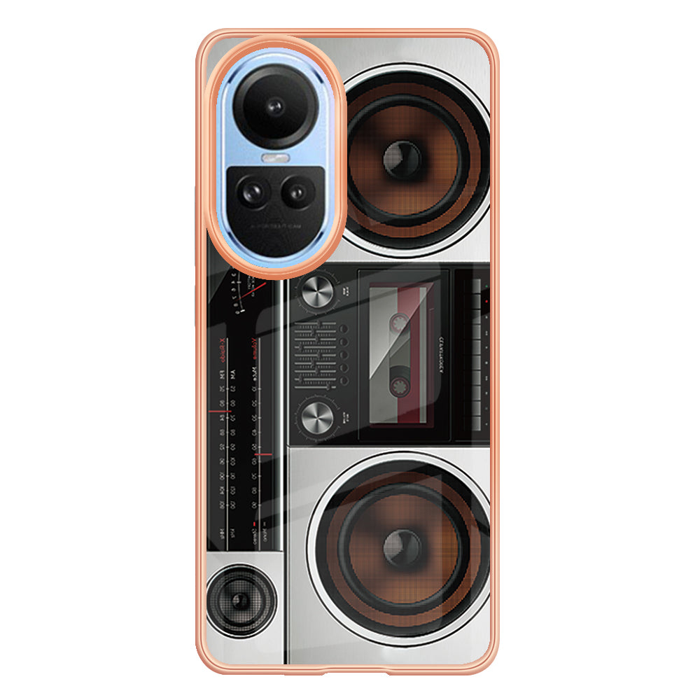 YB IMD Series-19 Style D Electroplating Cover for Oppo Reno10 5G (Global) IMD Pattern 2.0mm TPU Phone Case