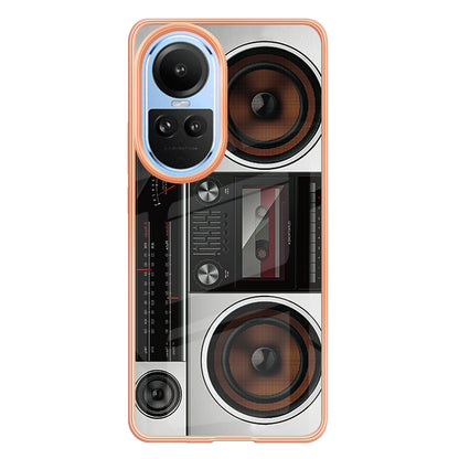 YB IMD Series-19 Style D Electroplating Cover for Oppo Reno10 5G (Global) IMD Pattern 2.0mm TPU Phone Case