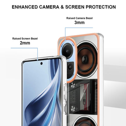YB IMD Series-19 Style D Electroplating Cover for Oppo Reno10 5G (Global) IMD Pattern 2.0mm TPU Phone Case