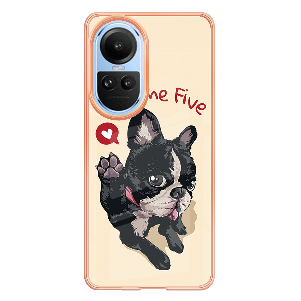 YB IMD Series-19 Style D Electroplating Cover for Oppo Reno10 5G (Global) IMD Pattern 2.0mm TPU Phone Case