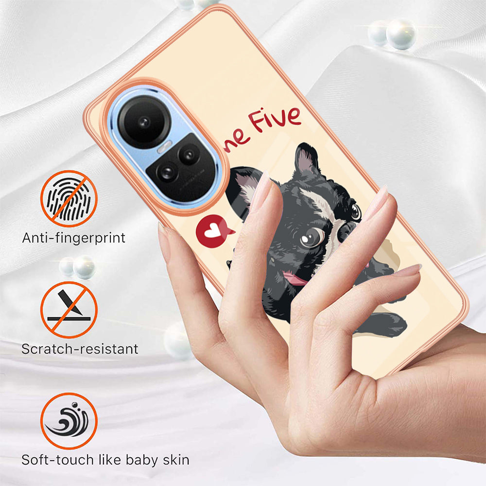 YB IMD Series-19 Style D Electroplating Cover for Oppo Reno10 5G (Global) IMD Pattern 2.0mm TPU Phone Case