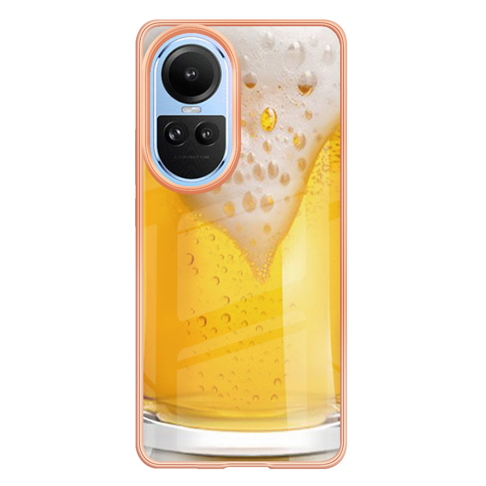 YB IMD Series-19 Style D Electroplating Cover for Oppo Reno10 5G (Global) IMD Pattern 2.0mm TPU Phone Case