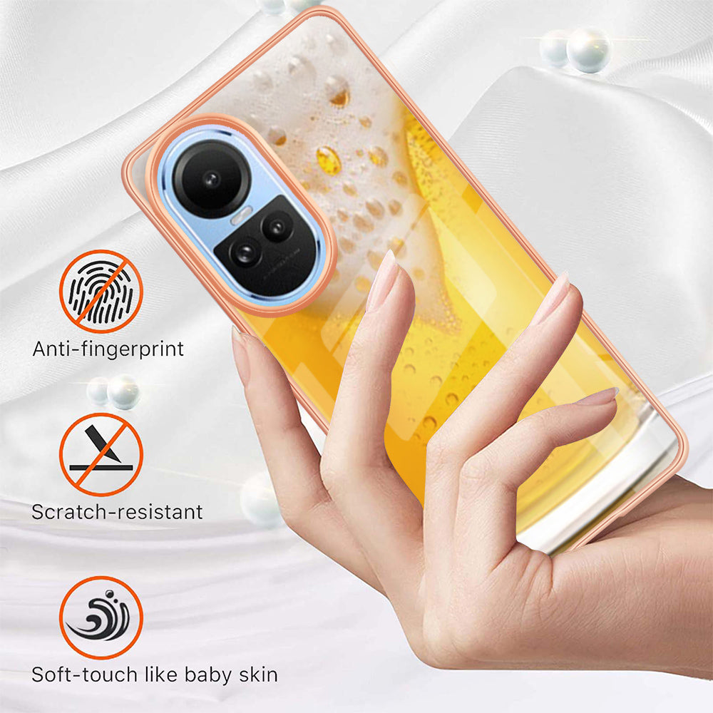 YB IMD Series-19 Style D Electroplating Cover for Oppo Reno10 5G (Global) IMD Pattern 2.0mm TPU Phone Case