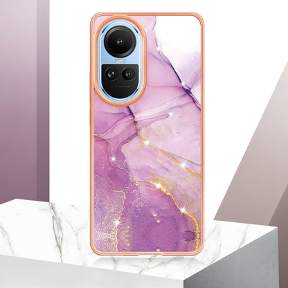 YB IMD Series-2 for Oppo Reno10 5G (Global) Electroplated TPU Case Marble Pattern IMD Protective Phone Cover