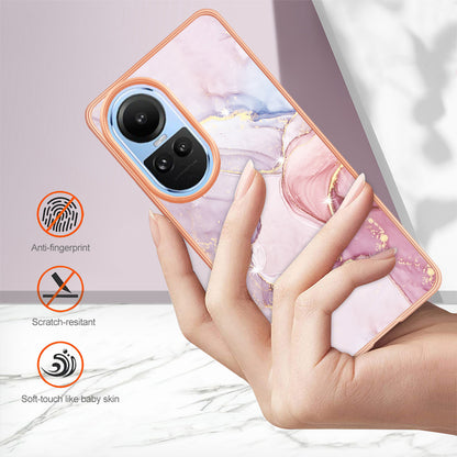 YB IMD Series-2 for Oppo Reno10 5G (Global) Electroplated TPU Case Marble Pattern IMD Protective Phone Cover