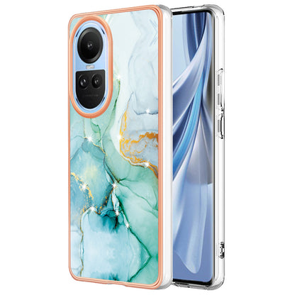 YB IMD Series-2 for Oppo Reno10 5G (Global) Electroplated TPU Case Marble Pattern IMD Protective Phone Cover