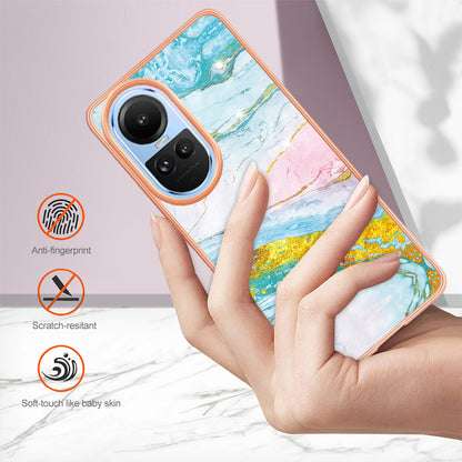 YB IMD Series-2 for Oppo Reno10 5G (Global) Electroplated TPU Case Marble Pattern IMD Protective Phone Cover