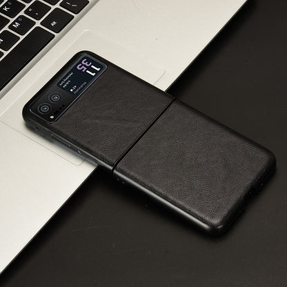 For Motorola Razr 40 5G Phone Back Case PU Leather Coated PC Litchi Texture Protection Phone Cover
