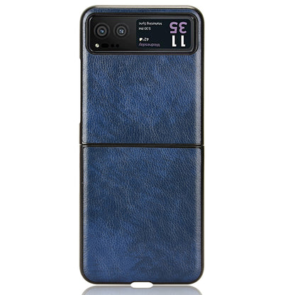 For Motorola Razr 40 5G Phone Back Case PU Leather Coated PC Litchi Texture Protection Phone Cover