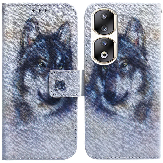 For Honor 90 Pro PU Leather Stand Anti-drop Phone Case Pattern Printing Wallet Cover