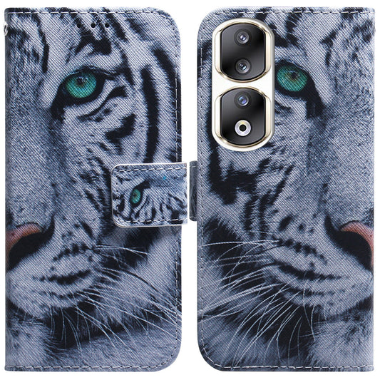 For Honor 90 Pro PU Leather Stand Anti-drop Phone Case Pattern Printing Wallet Cover