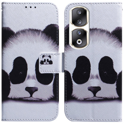 For Honor 90 Pro PU Leather Stand Anti-drop Phone Case Pattern Printing Wallet Cover