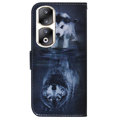 For Honor 90 Pro PU Leather Stand Anti-drop Phone Case Pattern Printing Wallet Cover