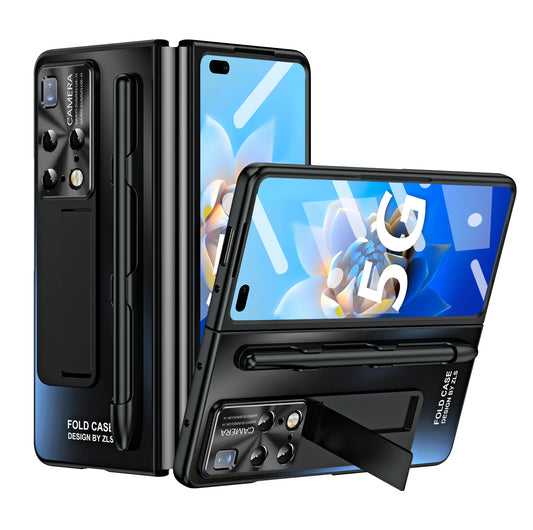 For Huawei Mate X2 / 5G Hard PC Kickstand Phone Case AG Matte Cover with Front Screen Protector / Stylus Pen