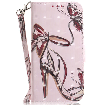 For Honor 90 PU Leather 3D Pattern Printed Phone Case Stand Wallet Drop-proof Cover with Strap