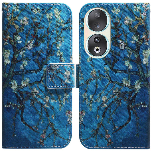 For Honor 90 Pattern Printing PU Leather Shockproof Phone Case Flip Stand Wallet Cover