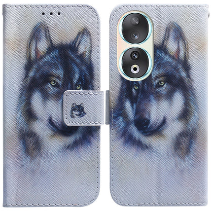 For Honor 90 Pattern Printing PU Leather Shockproof Phone Case Flip Stand Wallet Cover