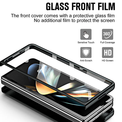 For Huawei Mate X2 4G / 5G Hard PC Shockproof Phone Case AG Matte Kickstand Cover with Front Screen Protector