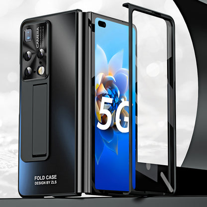 For Huawei Mate X2 4G / 5G Hard PC Shockproof Phone Case AG Matte Kickstand Cover with Front Screen Protector