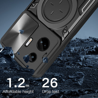 For Realme GT3 5G / GT Neo 5 5G PC+TPU Rotate Kickstand Cover Slide Lens Protection Shockproof Phone Case