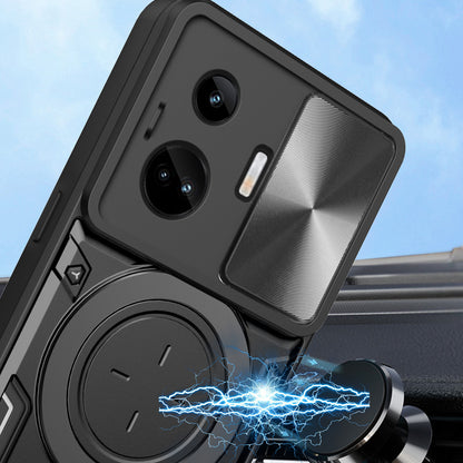 For Realme GT3 5G / GT Neo 5 5G PC+TPU Rotate Kickstand Cover Slide Lens Protection Shockproof Phone Case