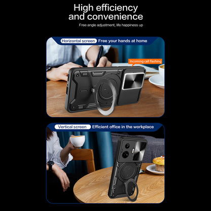 For Realme GT3 5G / GT Neo 5 5G PC+TPU Rotate Kickstand Cover Slide Lens Protection Shockproof Phone Case