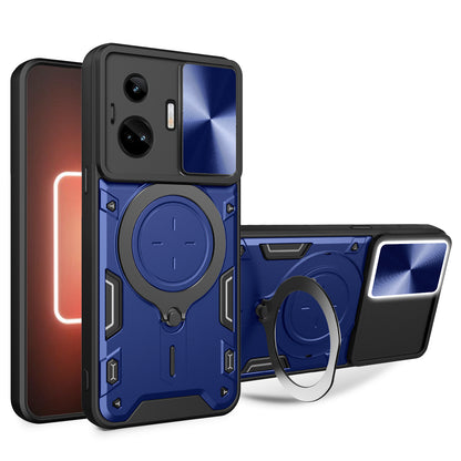 For Realme GT3 5G / GT Neo 5 5G PC+TPU Rotate Kickstand Cover Slide Lens Protection Shockproof Phone Case