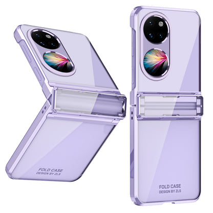 For Huawei P50 Pocket Electroplating Clear Case Hard PC Protective Phone Cover