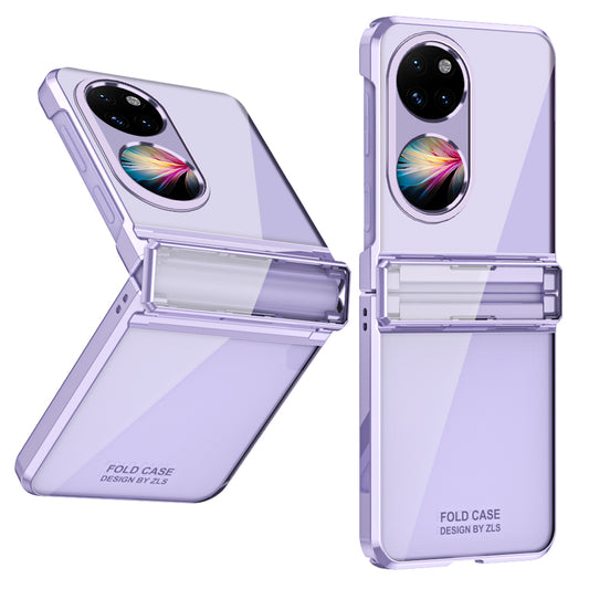 For Huawei P50 Pocket Electroplating Clear Case Hard PC Protective Phone Cover