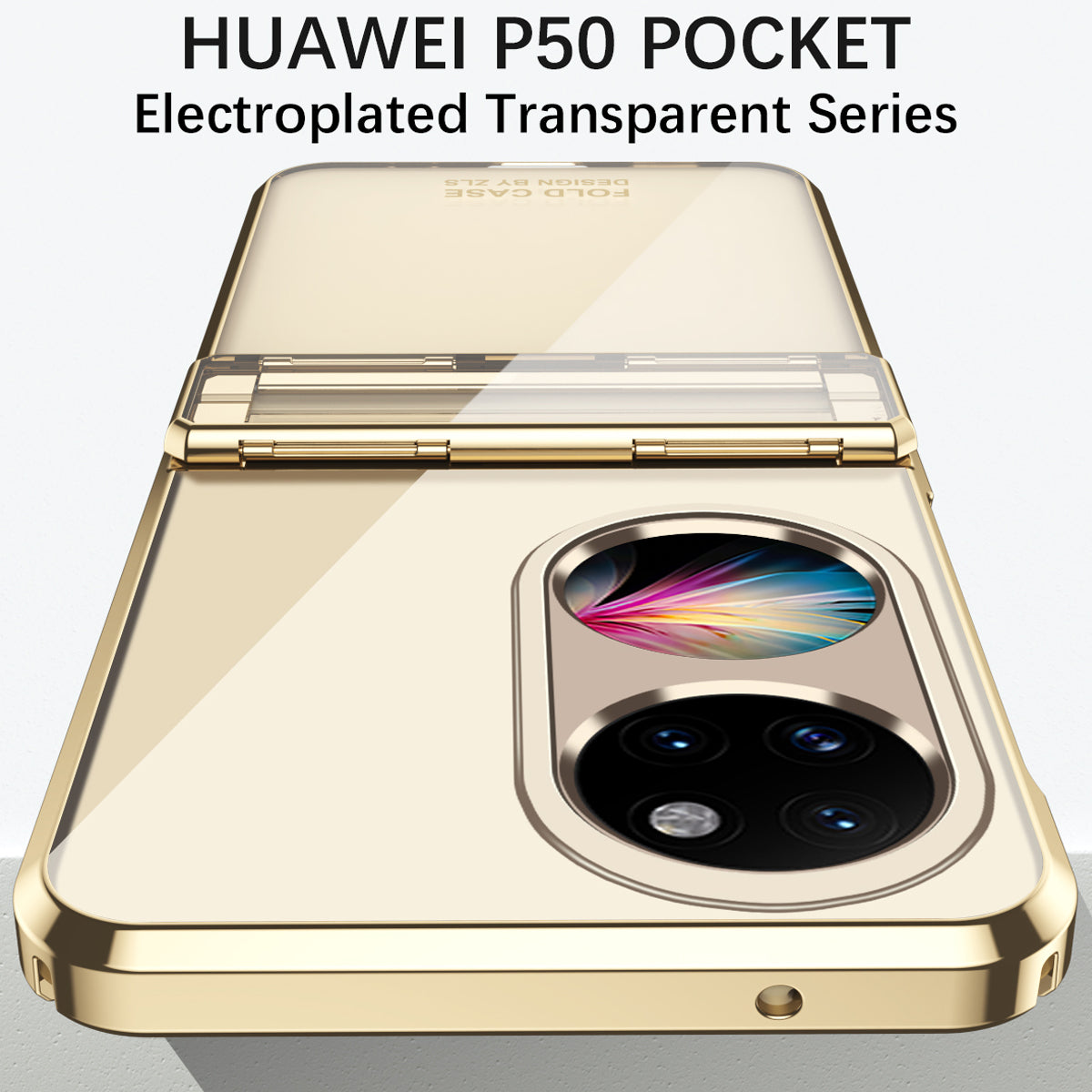 For Huawei P50 Pocket Electroplating Clear Case Hard PC Protective Phone Cover