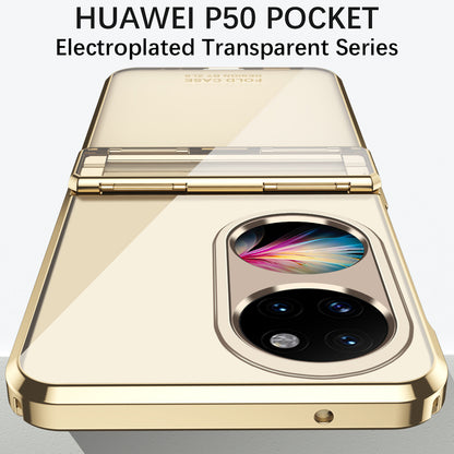 For Huawei P50 Pocket Electroplating Clear Case Hard PC Protective Phone Cover