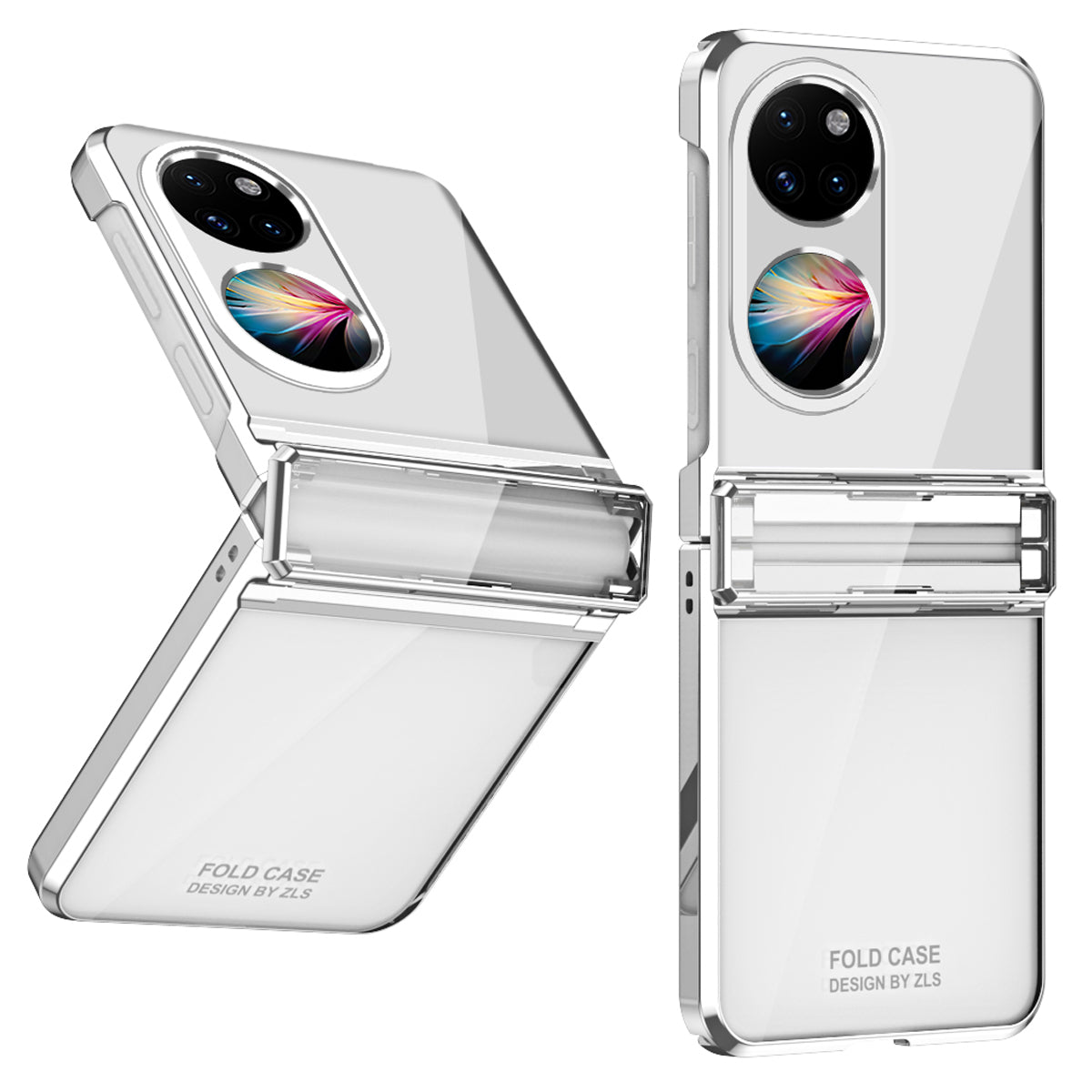 For Huawei P50 Pocket Electroplating Clear Case Hard PC Protective Phone Cover