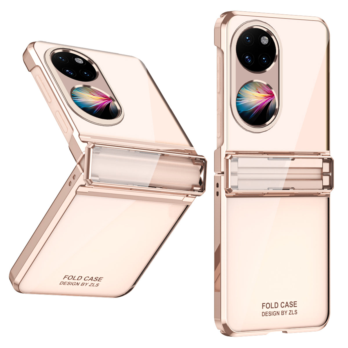 For Huawei P50 Pocket Electroplating Clear Case Hard PC Protective Phone Cover