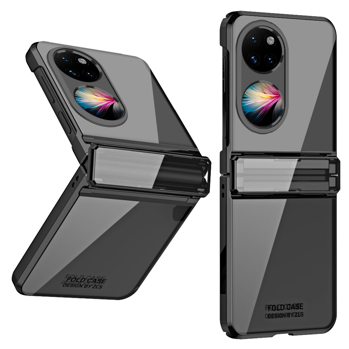 For Huawei P50 Pocket Electroplating Clear Case Hard PC Protective Phone Cover