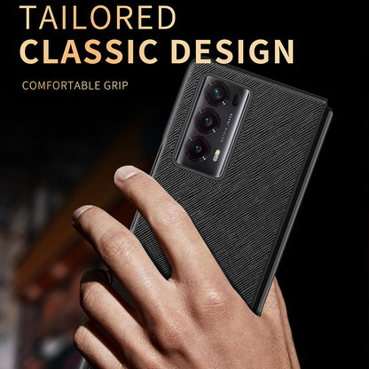 For Honor Magic V2 5G PU Leather + PC Rubberized Phone Case Cross Texture Folding Cover