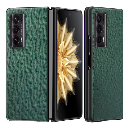 For Honor Magic V2 5G PU Leather + PC Rubberized Phone Case Cross Texture Folding Cover
